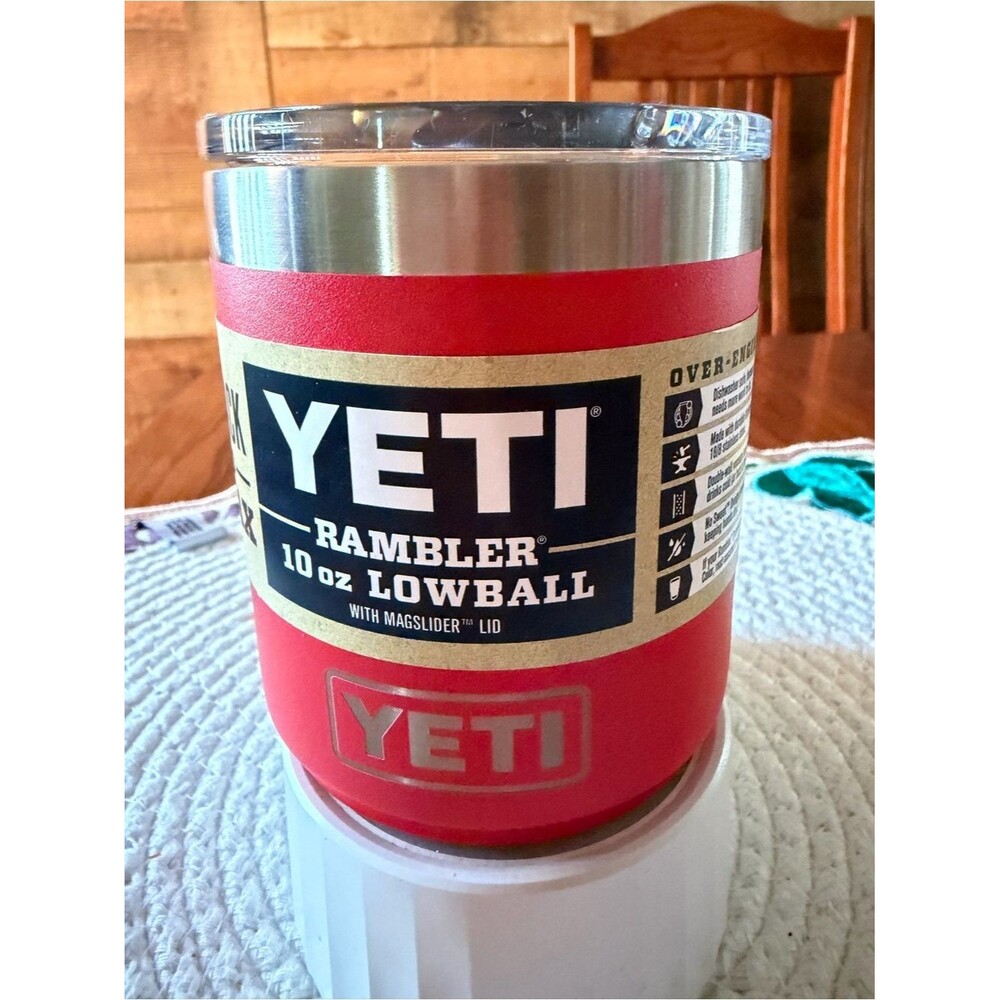 10 oz. Yeti Red Rambler Lid with YETI Embossing
